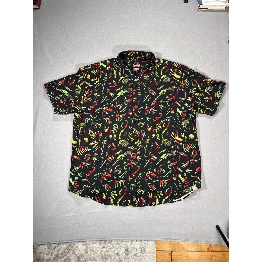 RSVLTS Jurassic Park Fossil Records Shirt Mens 3XL Performance Stretch